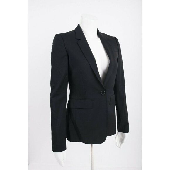 Burberry London Womens Blazer Suit Jacket US 2 UK 4 EU 36 Black 100% Wool NWT - Picture 5 of 6